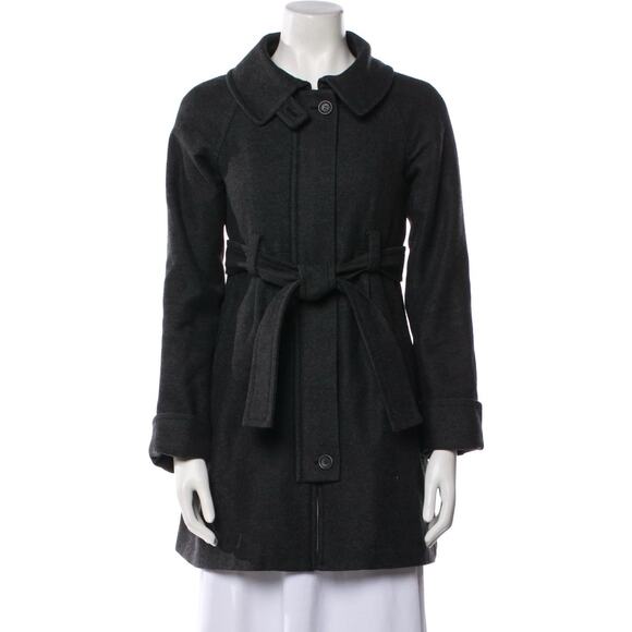 Theory Dark Navy Wool Belted Coat XS Petite P/TP Classic Winter Jacket - Picture 1 of 11
